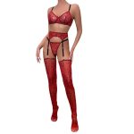 Red Women's Sheer One-Piece Lingerie - Image 5
