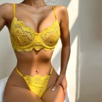 Women's Sheer Lace Strappy Lingerie Set