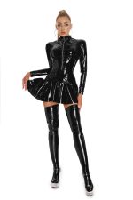 Patent-Look Bodysuit Dress - Image 4