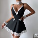 Black & White Women's Maid Lingerie Costume