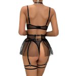 Black Women's Sheer Lace Mesh Lingerie Set - Image 5
