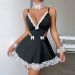 Black & White Women's Maid Lingerie Costume - Image 4