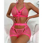 Red Women's Three-Piece Lingerie Set - Image 2