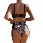 Black Women's Three-Piece Lingerie Set - Image 5