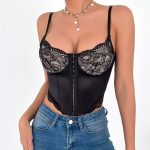 Black Women's Lace Strappy Cut-Out Lingerie Set - Image 3