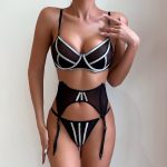 Black Women's Three-Piece Lingerie Set