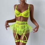 Women's Sheer Lace Mesh One-Piece Lingerie