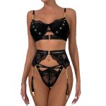 Black Women's Three-Piece Lingerie Set - Image 5